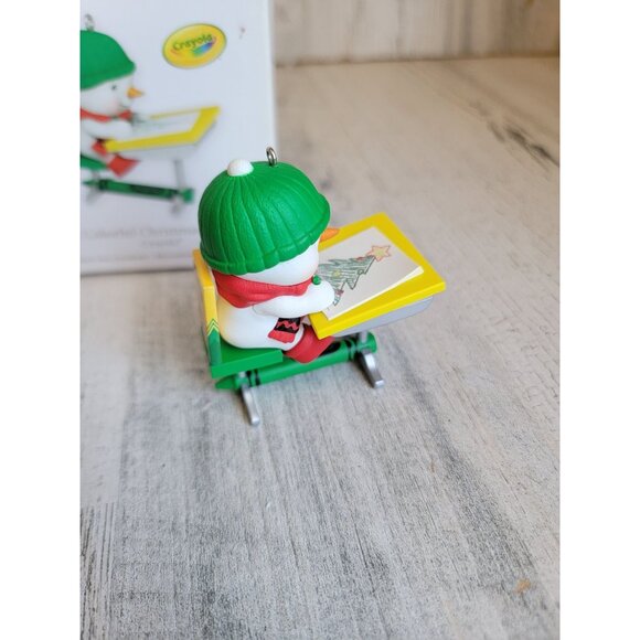 Hallmark a colorful Christmas picture Crayola ornament Xmas Snowman - Picture 3 of 7
